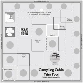 Creative Grids® 8" Curvy Log Cabin Trim Tool Ruler, CGRJAW5