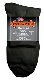 Extra Wide  Medical Qtr Sock 5821 Black M