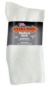 Extra Wide  Medical Sock 5850 White M