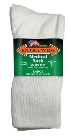 Extra Wide  Medical Sock 6950 White L