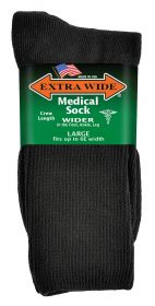 Extra Wide  Medical Sock 6951 Black L