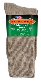 Extra Wide  Medical Sock 6953 Tan L