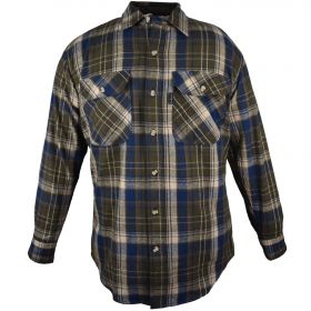 Five Brother Mens Heavyweight Regular Fit Flannel Shirt BrownBlue 5200 PL-8B