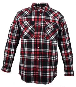 Five Brother Mens Heavyweight Regular Fit Western Flannel Shirt 5201 PL-1B Black