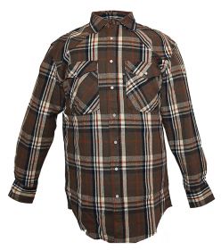 Five Brother Mens Heavyweight Regular Fit Western Flannel Shirt 5201 PL-5A Chocolate
