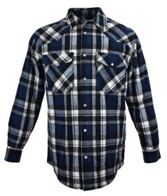 Five Brother Mens Heavyweight Regular Fit Western Flannel Shirt 5201 PL-7B BlackBlue