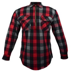 Five Brother  Zip Front Logger Flannel  Shirt 5900 PL-1 A  RedGrey