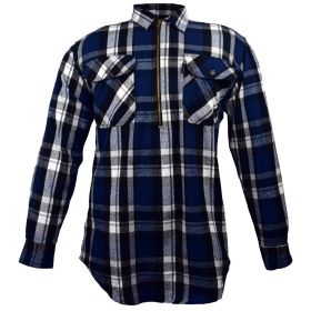 Fivebrother  Zip Front Logger Flannel  Shirt 5900 PL-7 B  BlackBlue