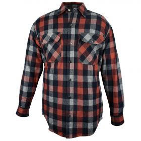 Fivebrother Metal Snap Front Flannel Shirt 5901T PL-3 A  Copper
