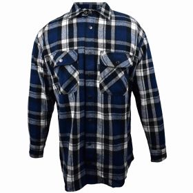 Fivebrother Metal Snap Front Flannel Shirt 5901T PL-7 B  BlackBlue