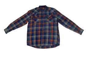 GC Blue Long Sleeve GC Blue Washed  Denim Snap Shirt GVS4021 XL