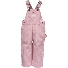 Key Toddler Bib Overalls 22468 Pink Stripe