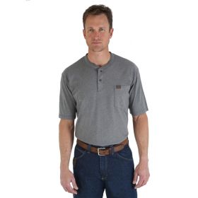 Riggs Short Sleeve Henley 3W760CH Charcoal Grey