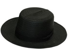 Round Crown Amish Hat Black
