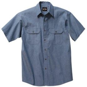 Short Sleeve Work Shirt 100 cotton 50745 Blue Chambray