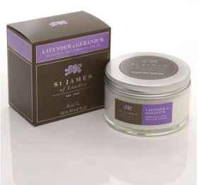 St James Lavender  Geranium Shave Cream Jar