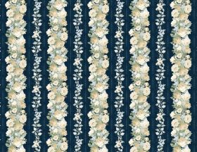Wilmington Prints Sapphire Blossoms 12 repeat stripe 1803-98662-417