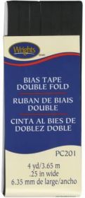 Wright Co Double Fold Bias Tape Black