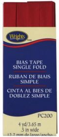 Wright Co Single Fold Bias Tape Red