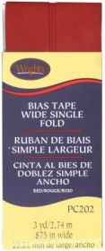 Wright Co Wide Single Fold Bias Tape Red