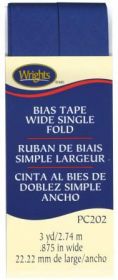 Wright Co Wide Single Fold Bias Tape Yal Blue